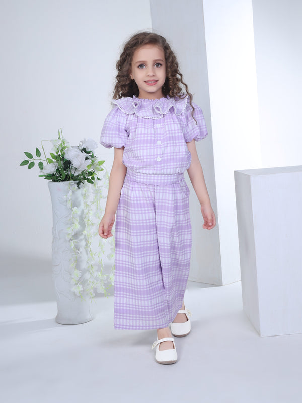 Peppermint Girls Checkered Top with Culotte 17178 2