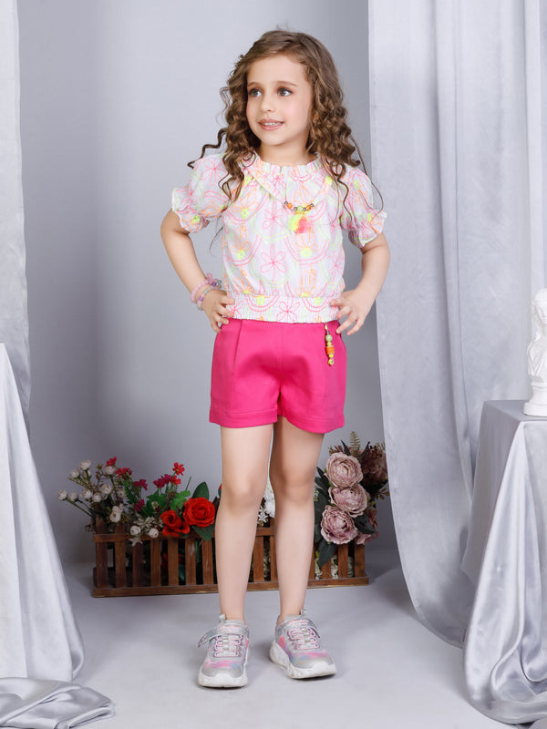 Girls Embroidered Skort with Top 17232