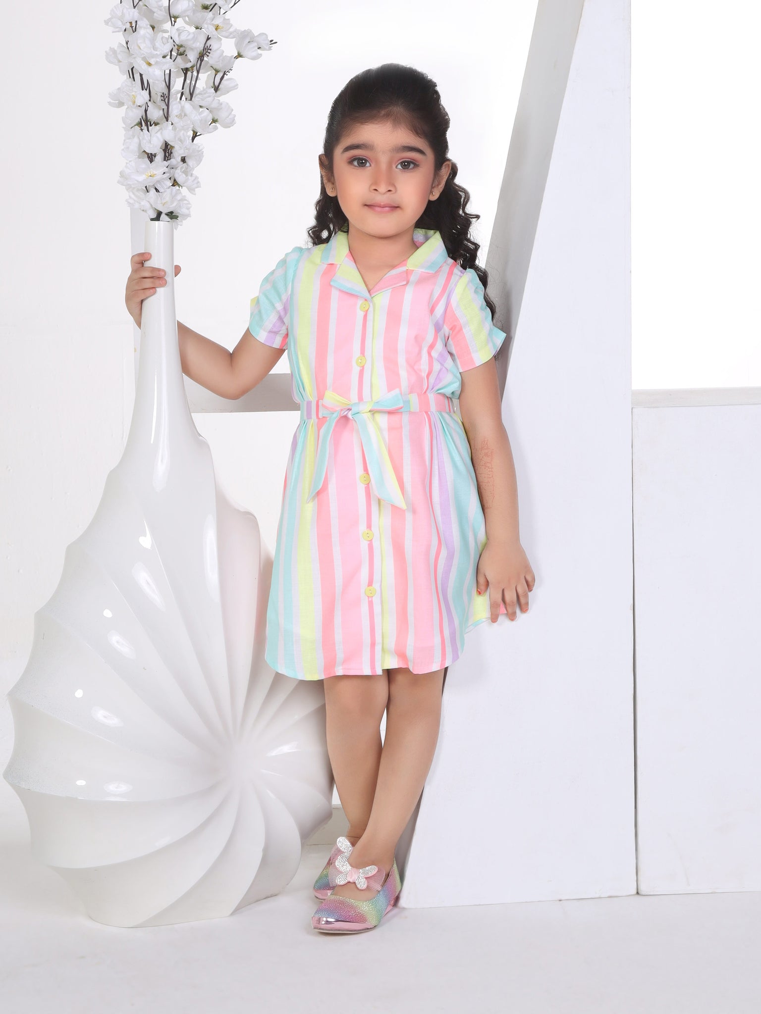 Girls Layered Stripe Tribe Dress