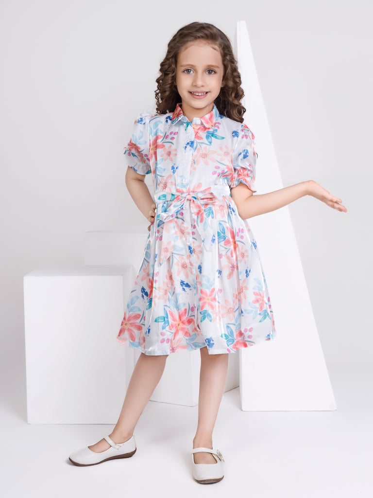 Girls Floral Print Dress 17267