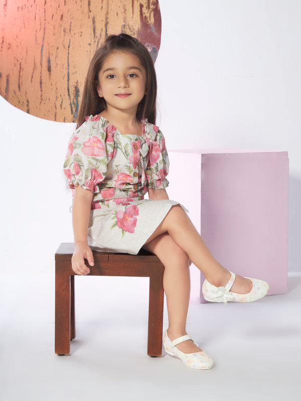 Girls Yarn Dyed Skirt with Top 19114
