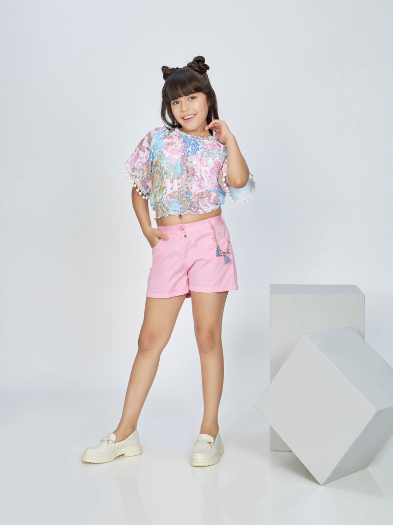 Girls Printed Shorts & Top 19160