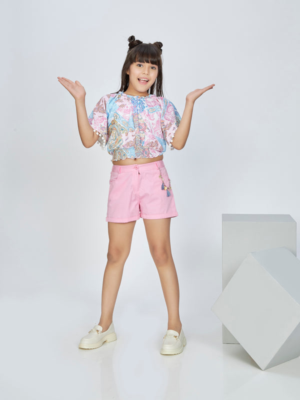 Girls Printed Shorts & Top 19160