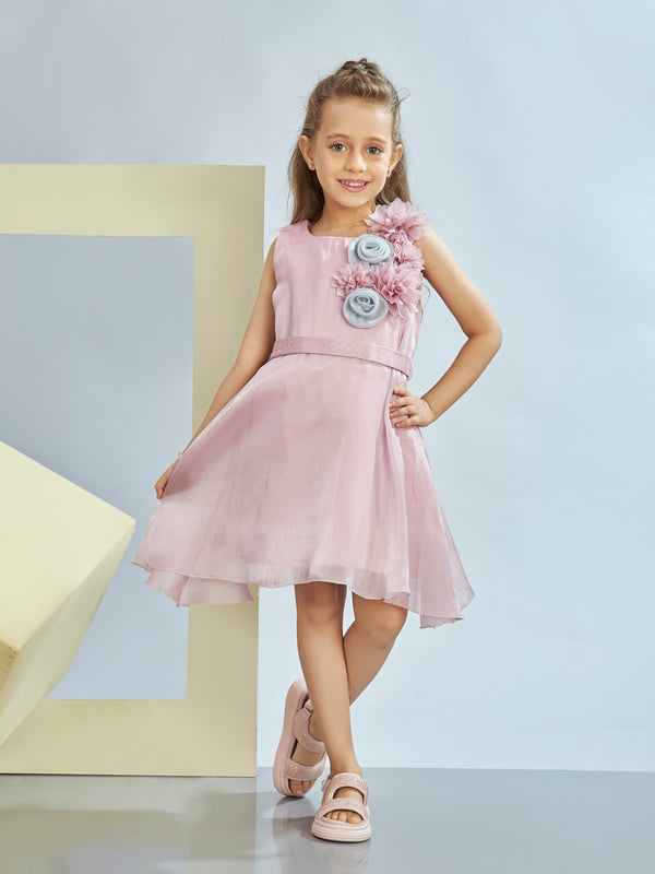 Girls Party Dress with Belt 19191