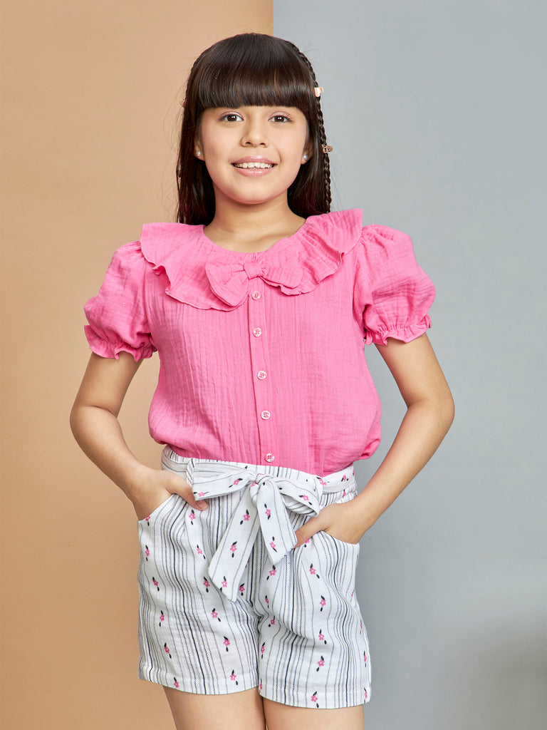 Girls Printed Shorts with Top 19216