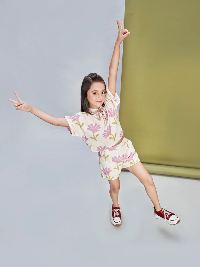 Girls Printed Shorts & Top 19252