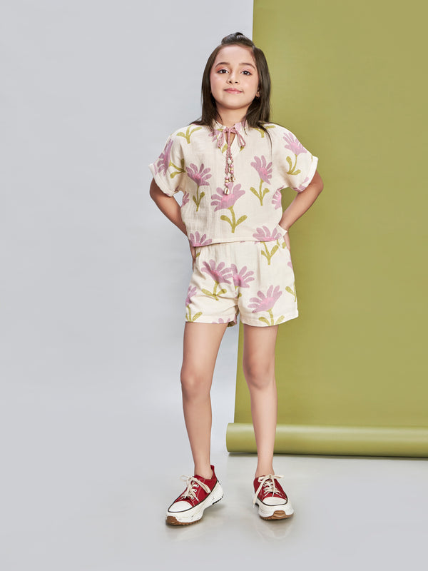Girls Printed Shorts & Top 19252