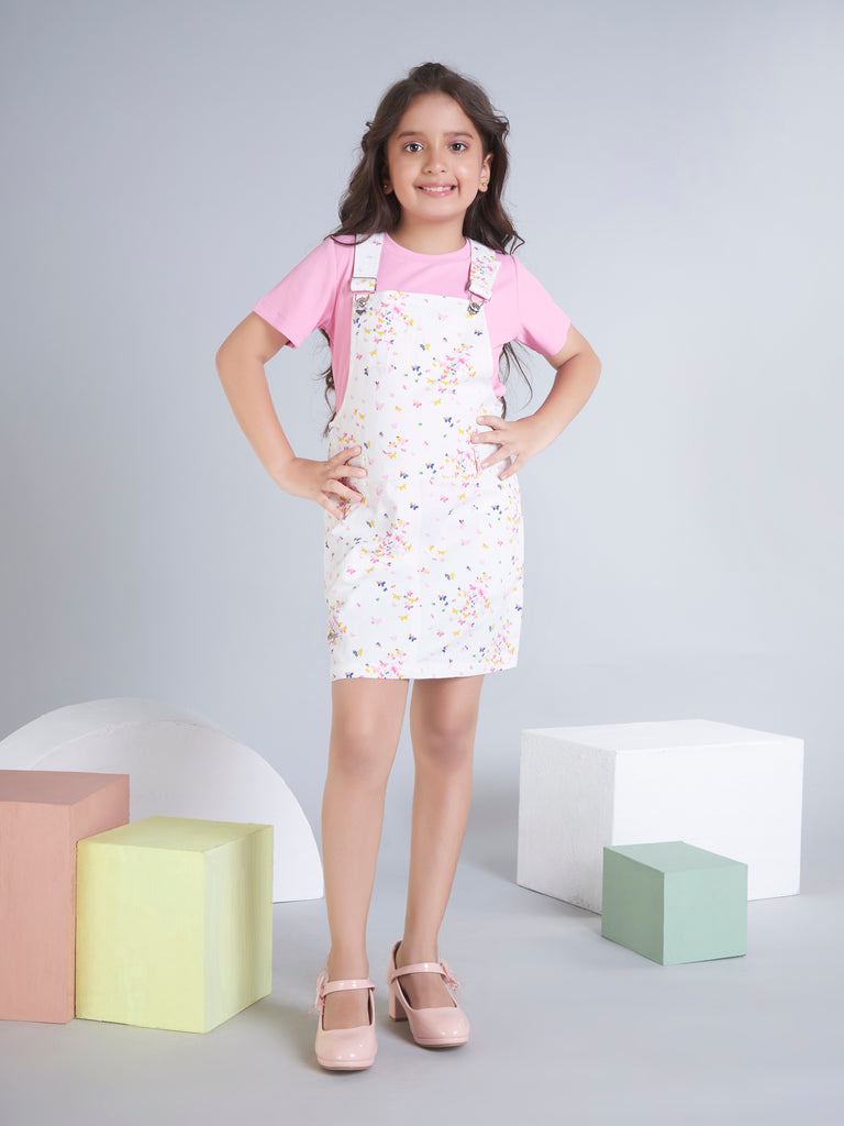 Girls Printed Dungaree & Top 19284