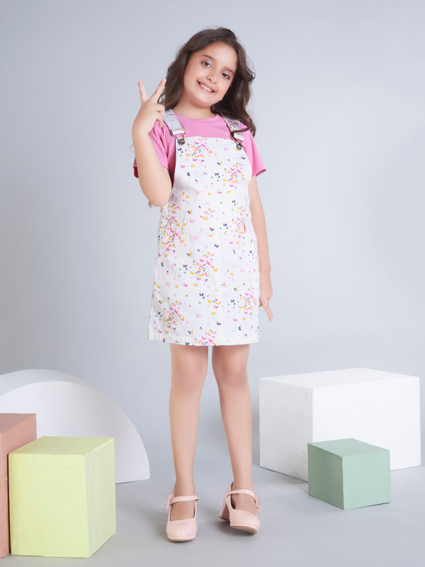 Girls Printed Dungaree & Top 19284