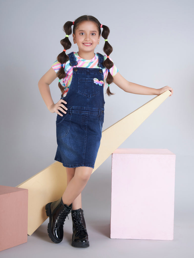 Girls Twilled Dungaree & Top 19289