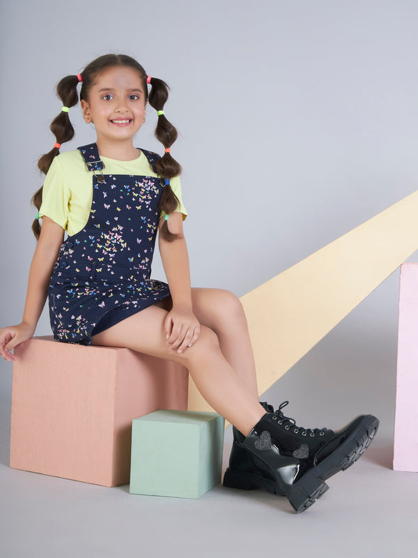 Girls Printed Dungaree & Top 19295