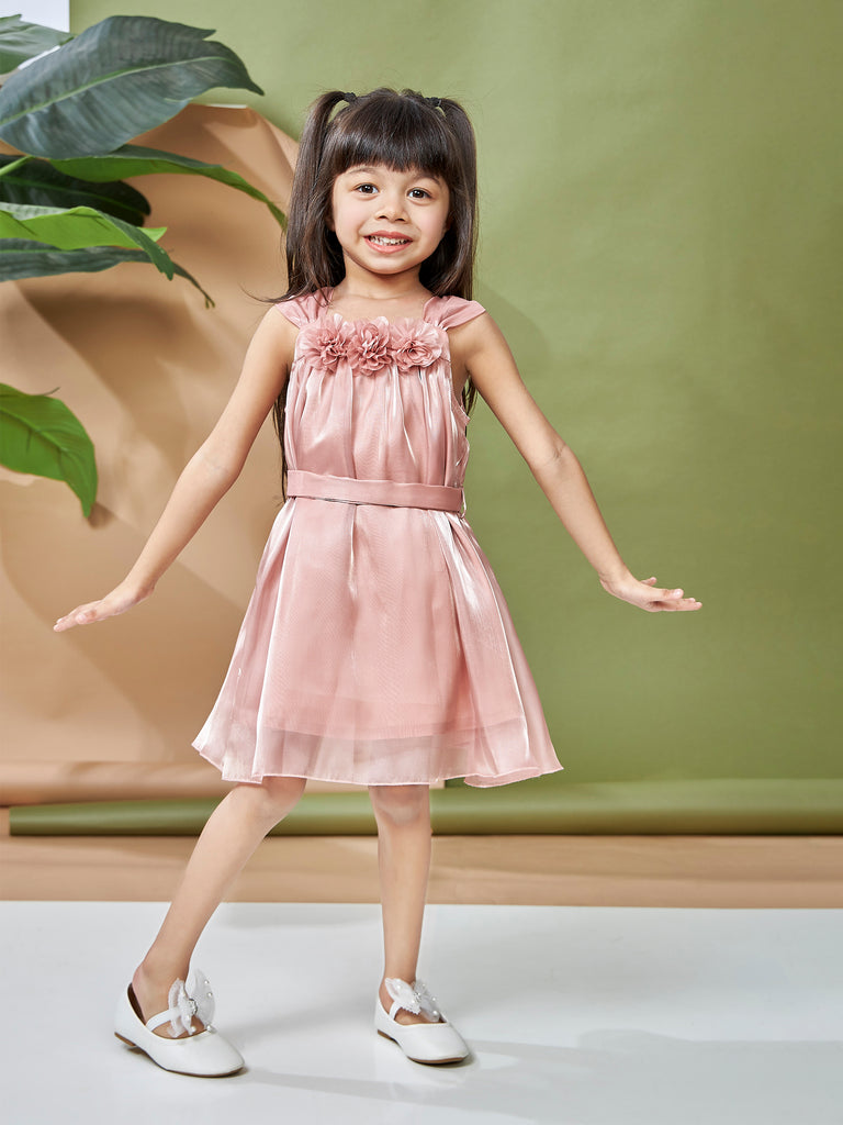 Girls Glitter Dress with Belt 19333 Peppermint Girls Glitter Dress with Belt 19333 Peppermint