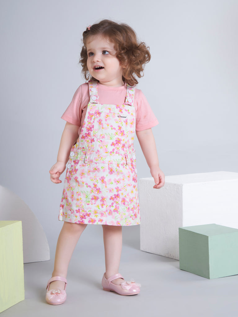 Girls Printed Dungaree & Top 19341