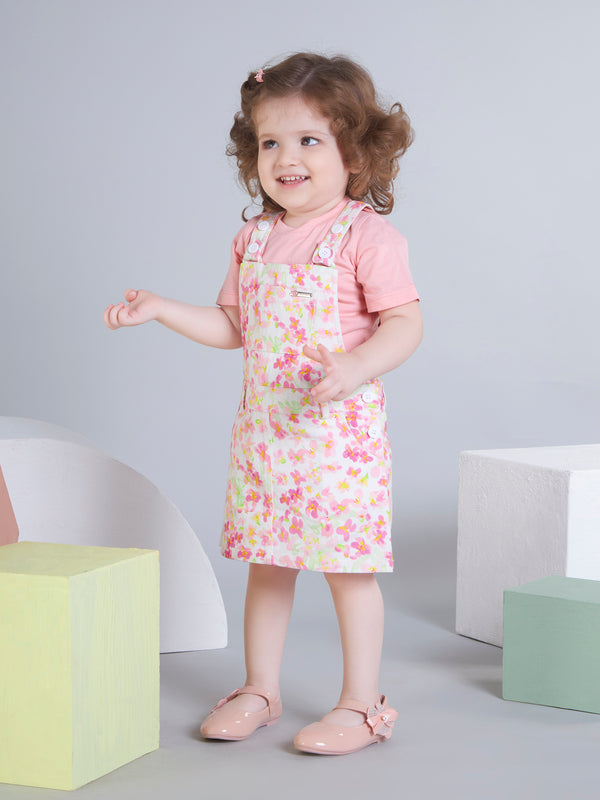 Girls Printed Dungaree & Top 19341