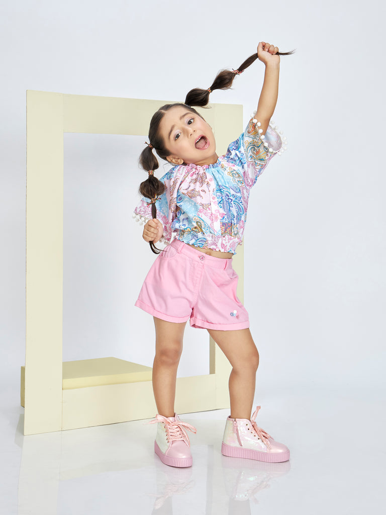 Girls Printed Shorts & Top 19367