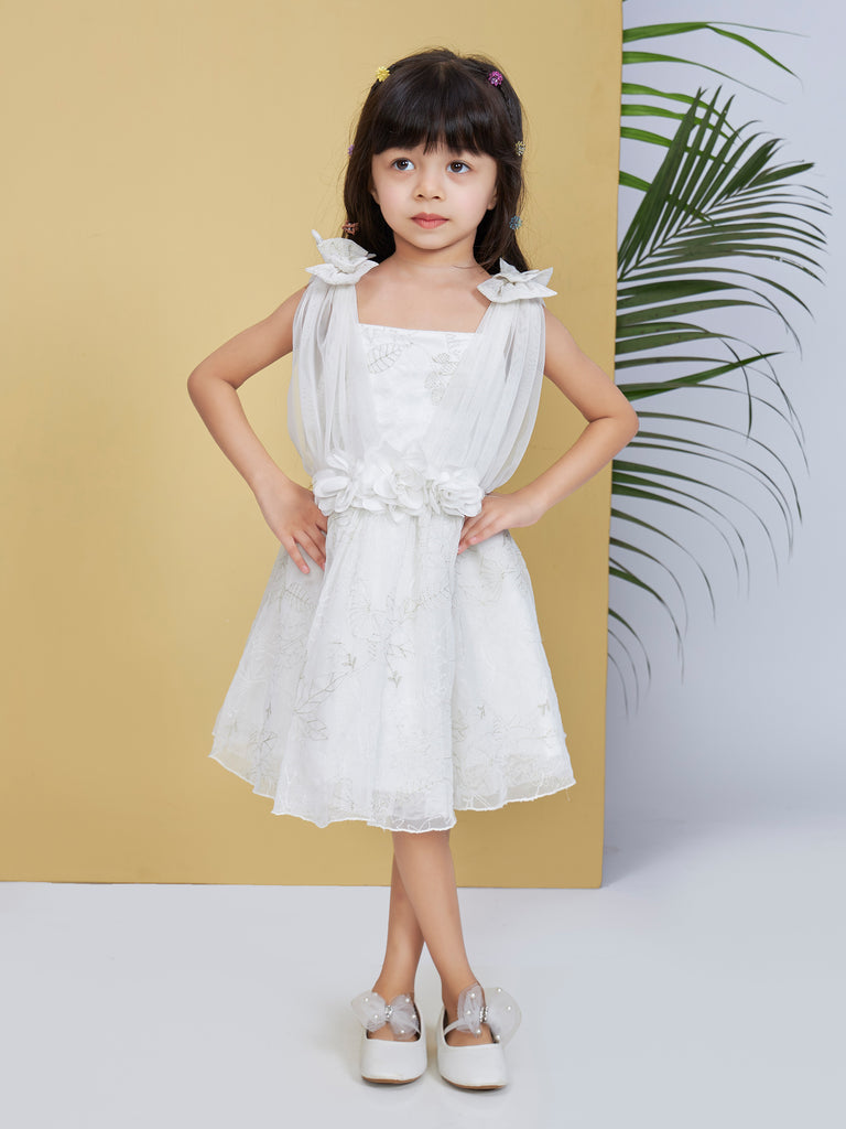 Girls Design Net Dress with Hairclip 19416