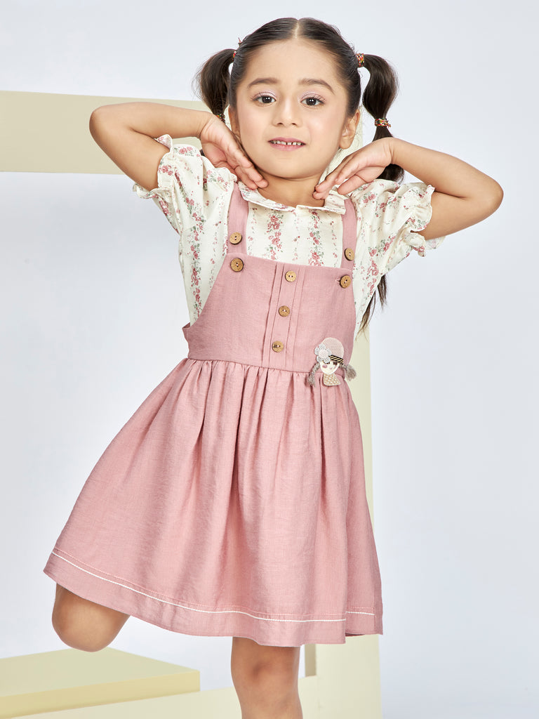 Girls Animal Print Dungaree with Top 19485
