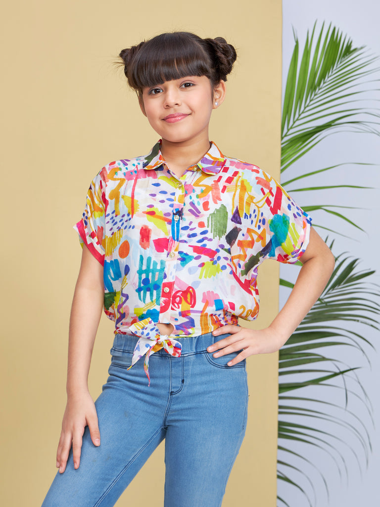 Girls Abstract Print Top 19502