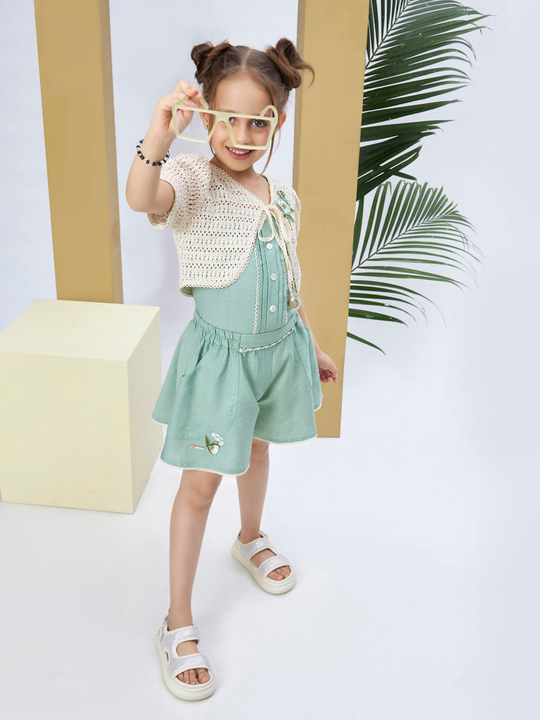 Girls Yarn Dyed Skort with Top & Jacket 19523