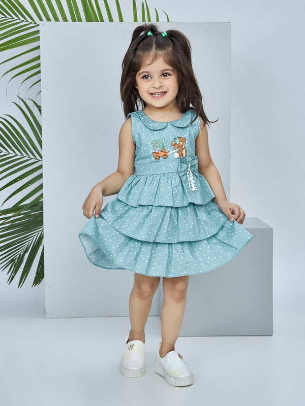 Girls Polka Dots Print Dress 19564