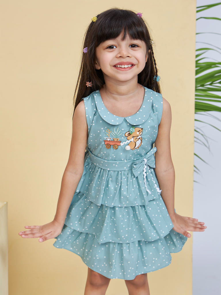 Girls Polka Dots Print Dress 19564