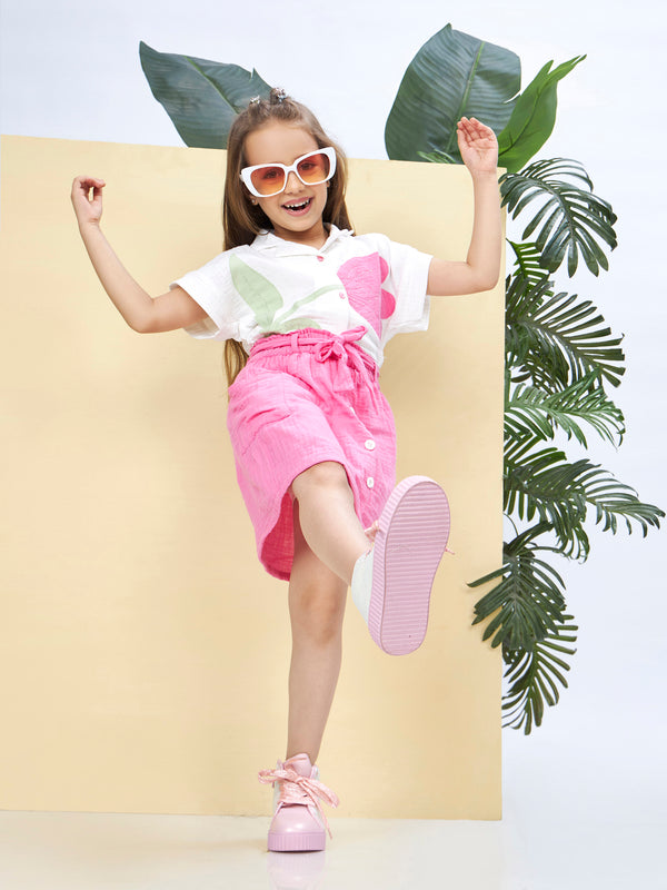 Girls Applique Print Skirt & Top 19568