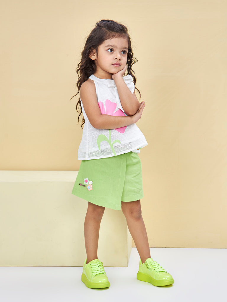 Girls Applique Print Skort & Top 19575