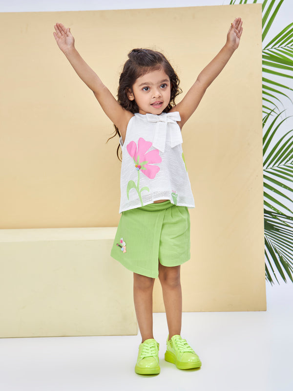 Girls Applique Print Skort & Top 19575