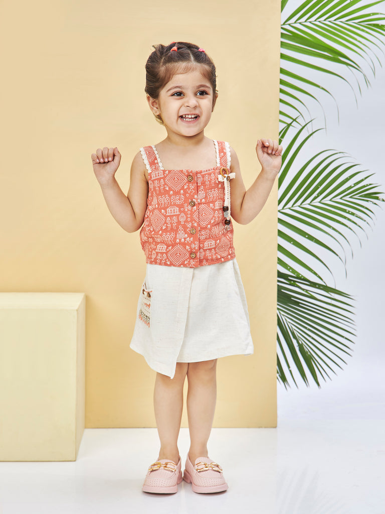 Girls Printed Skirt & Top 19580