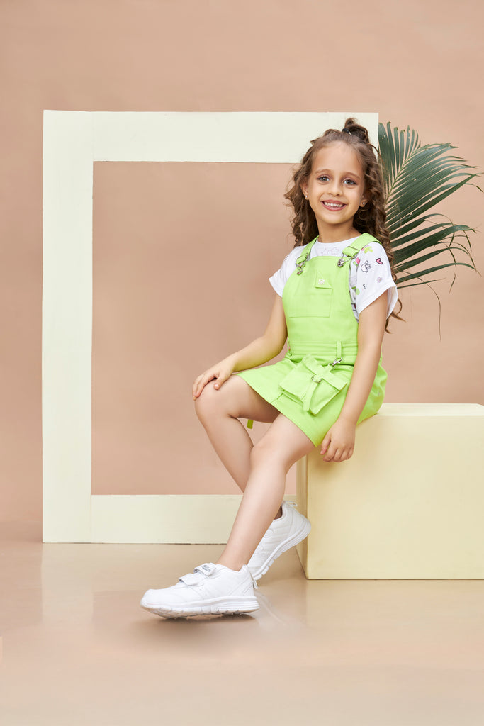 Girls Casual Dungaree & Top 19617