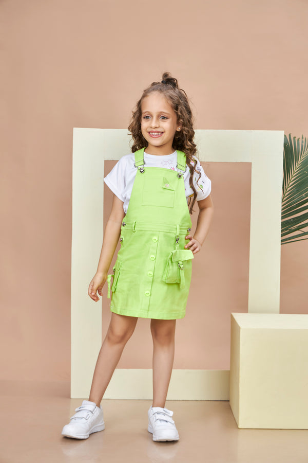 Girls Casual Dungaree & Top 19617