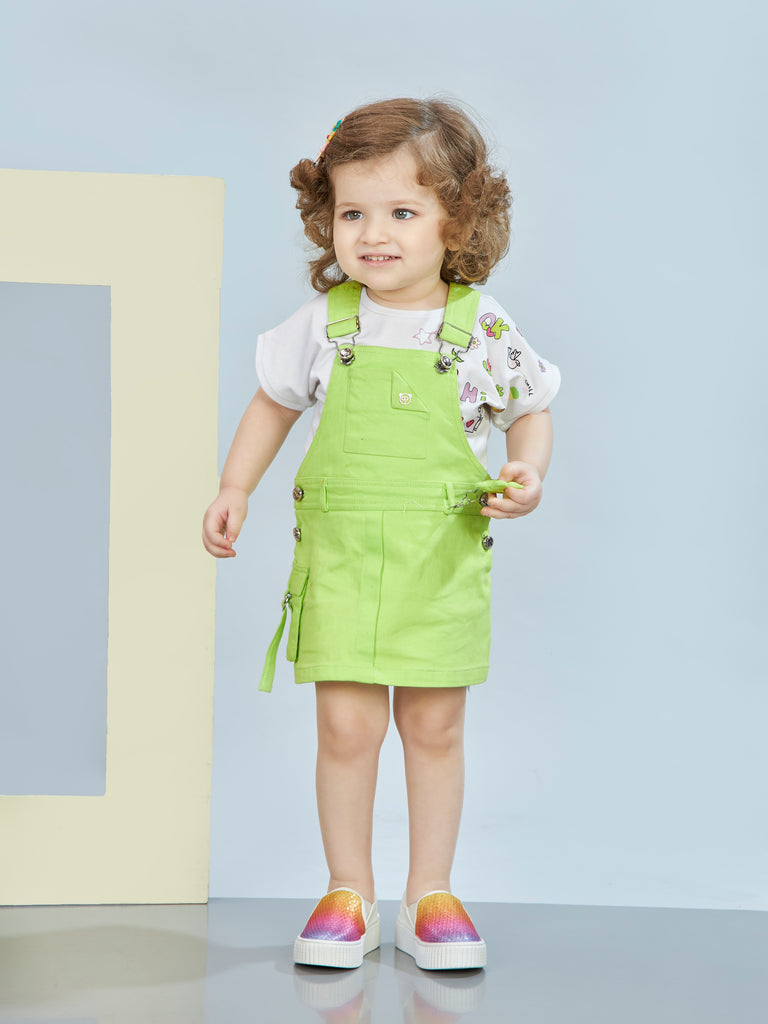 Girls Casual Dungaree & Top 19623