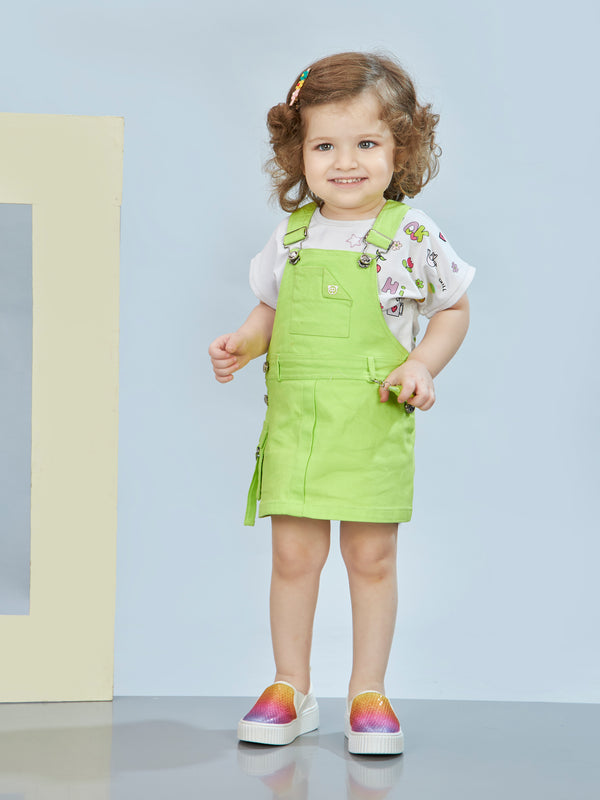 Girls Casual Dungaree & Top 19623