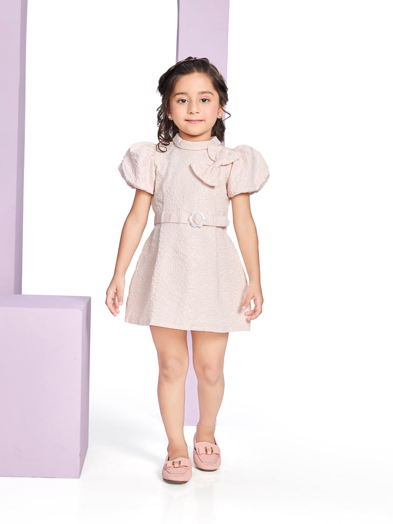Girls Jaquard Dress with Belt 20355