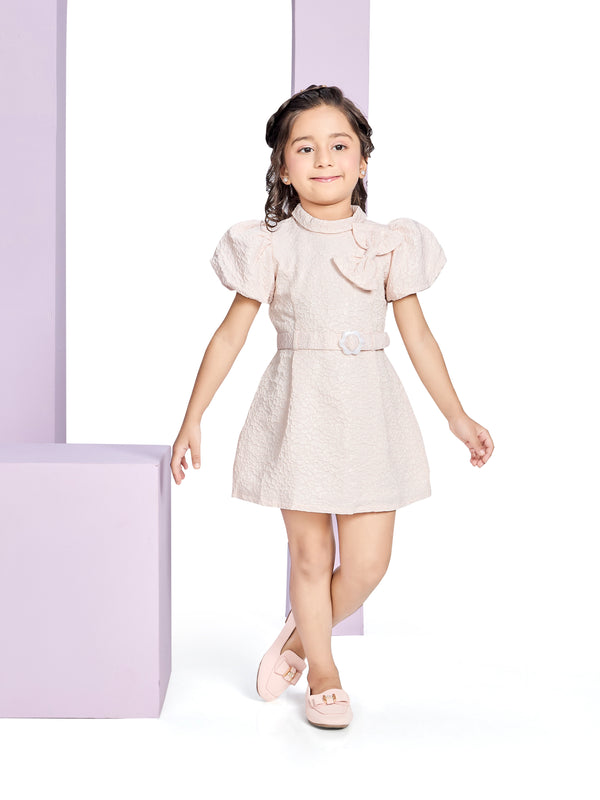 Girls Jaquard Dress with Belt 20355