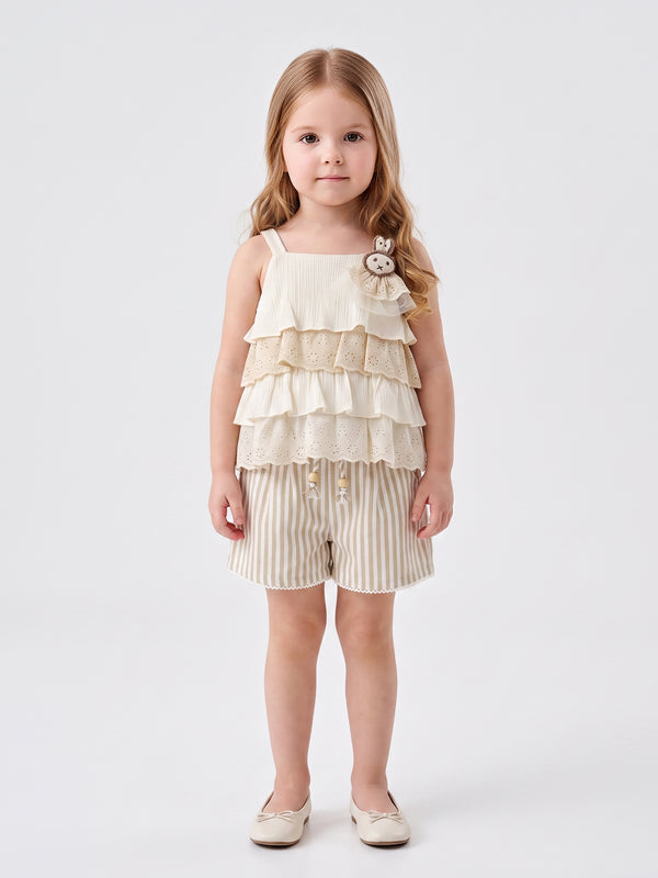 Girls Embroidered Shorts & Top 20358