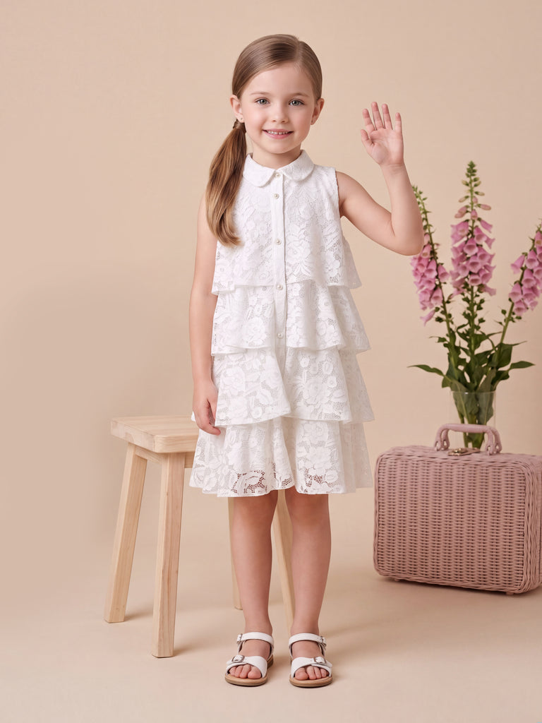 Girls Design Net Dress 20377