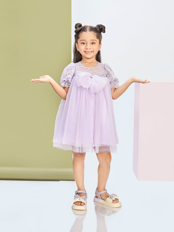 Girls Design Net Dress 20399
