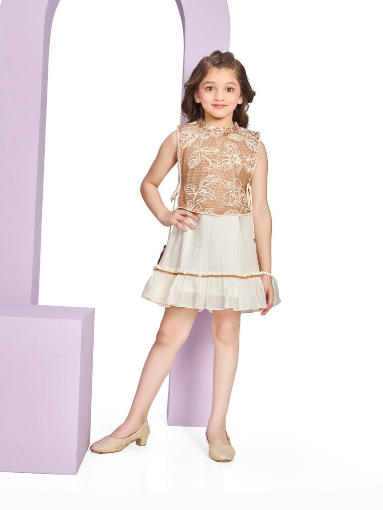 Girls Design Net Dress & Bib Top 20408