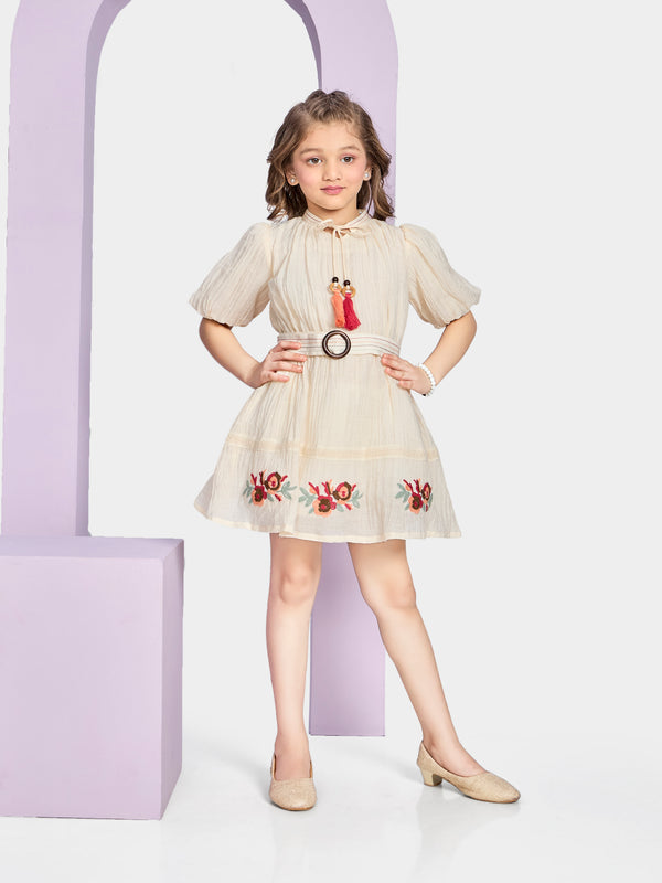 Girls Floral Dress with Belt 20424