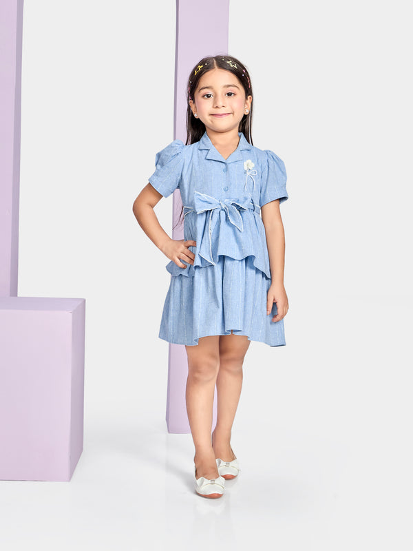 Girls Striped Dress with Belt 20442
