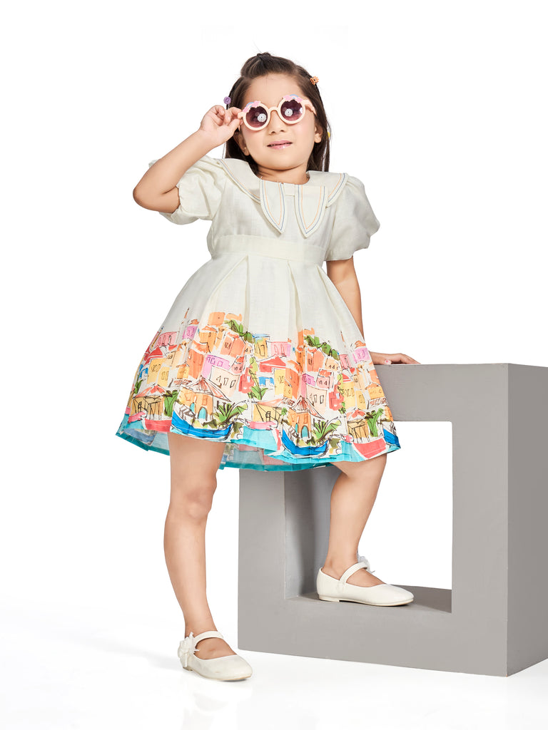 Girls Abstract Print Dress 20443