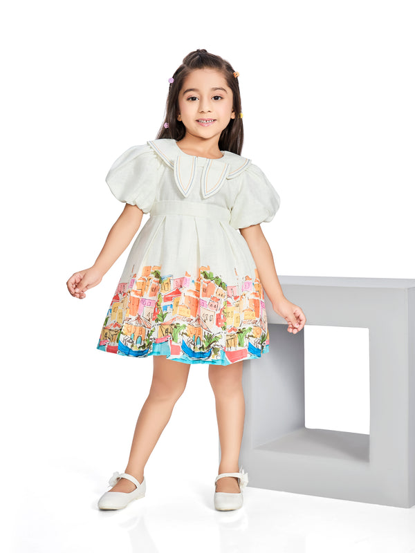 Girls Abstract Print Dress 20443