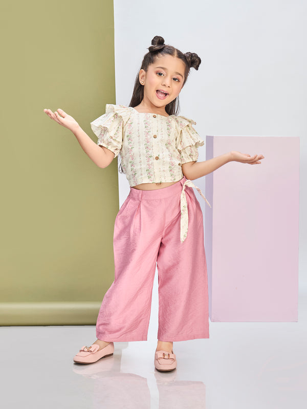 Girls Textured Pant & Top 20490