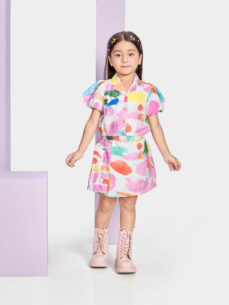 Girls Printed Skirt & Top 20495