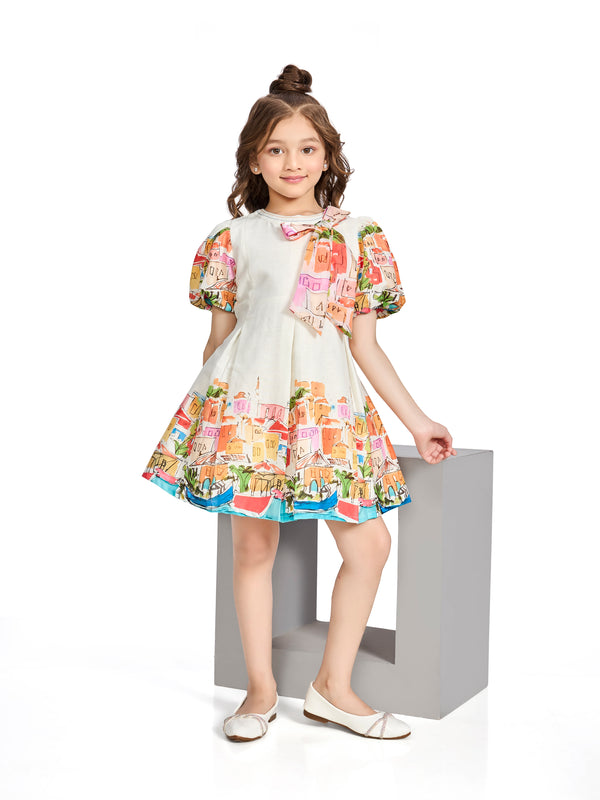 Girls Printed Dress 20517