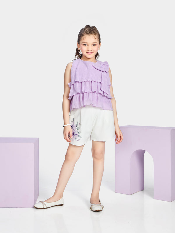 Girls Design Net Shorts & Top 20527