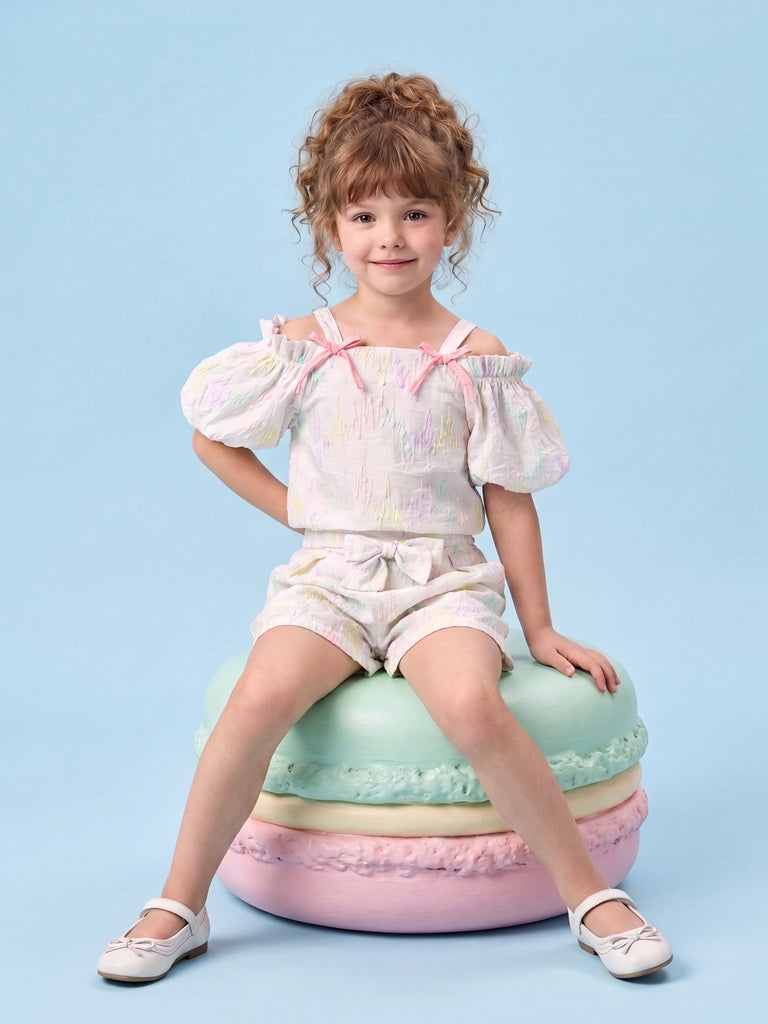 Girls Textured Shorts & Top 20529