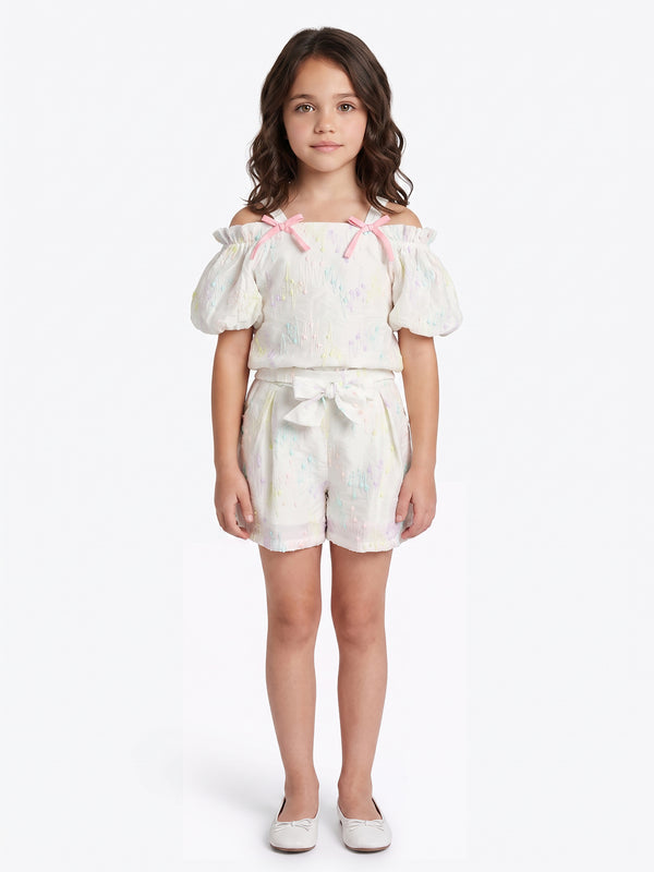 Girls Textured Shorts & Top 20529