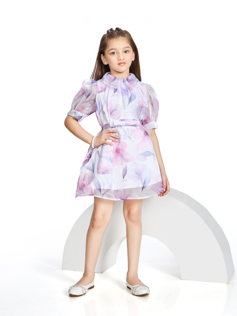 Girls Floral Print Dress 20581